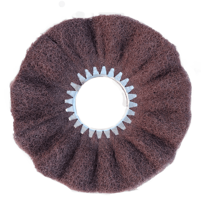 thumbnail image 2 of 10" Satin Surface Buffing Wheel - Non-Woven, 5/8" Arbor, 3" Center Plate (Maroon - ABUF10358S) 2 of 6